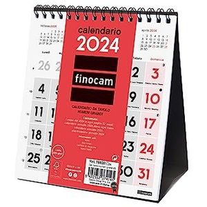 Finocam - Neutrale tafelkalender, grote cijfers 2024 januari 2024 - december 2024 (12 maanden) Italiaans
