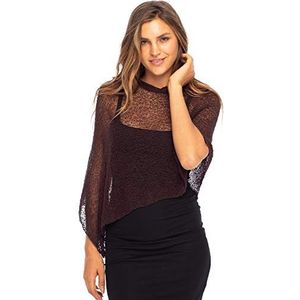 Back From Bali Womens Sheer Poncho Shrug Bolero, Lightweight Summer Shrug Pullover Sweater Brown