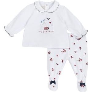 Chicco Set met bandages en beenkappen van katoen voor meisjes, Wit en Rood, 0 Maanden