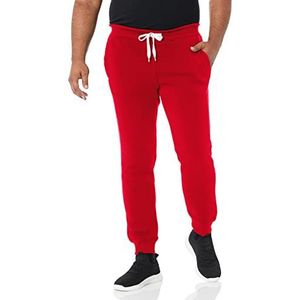 Southpole Men's Active Basic Jogger Fleece Pants, Red, Medium