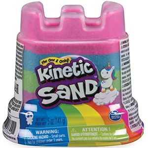 Kinetic Sand Regenboog eenhoorn-container, gelaagd met 141 g magisch kinetisch zand uit Zweden, voor kinderen vanaf 3 jaar