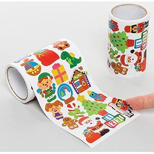 Baker Ross FE859 Kerstman werkwinkel Stickers - Pak van 600, Kinder stickers, Ideaal voor Kinder Knutselprojecten, Geweldig voor Kaarten maken en versieren van plakboeken