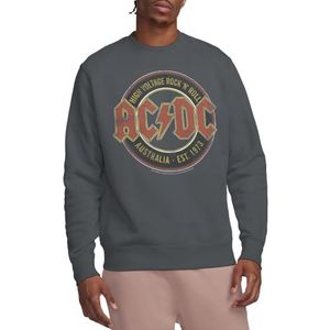 ACDC Est. '73 Crew Sweatshirt, houtskool, X-Large, houtskool, XL