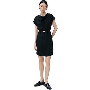 Koton Dames korte kowl hals riem jurk, zwart (999), 40