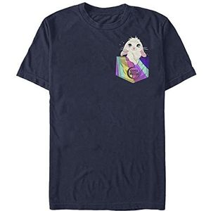 Netflix Unisex Over The Moon-Bungi Pocket Bunny Organic Short Sleeve T-Shirt, Navy Blue, XL, donkerblauw, XL
