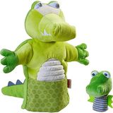Haba Handpop Krokodil Met Baby Junior 30 X 22 Cm Polyester Groen