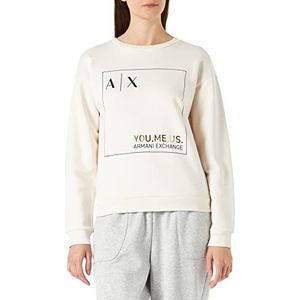 Armani Exchange Dames Front Square Logo, Ronde Hals Pullover Sweater, ISO, Large