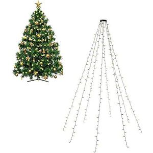 Goobay 60386 Led-boommantel, lichtketting met ring/dennenboom lichtketting, kerstboomverlichting met kabel voor binnen en buiten, kerstboomverlichting met ring, kerstboomversiering