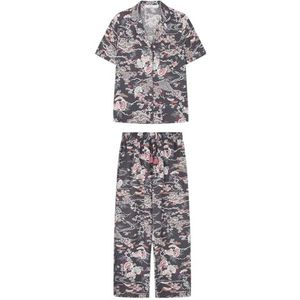 Women'Secret Pyjama met korte mouwen Mix and Match Oosterse set voor dames, Grijze print, S