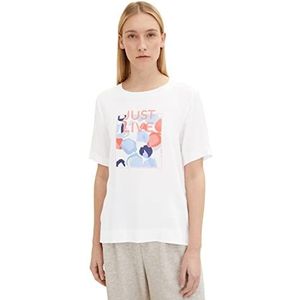 TOM TAILOR Dames T-shirt 1035460, 10315 - Whisper White, 3XL