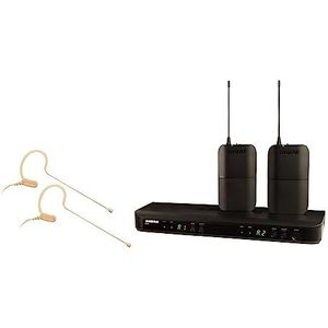 Shure BLX188/MX53 Draadloos Microfoonsysteem - Perfect voor Uitzendingen, Kerken, Presentaties - 14 uur Batterijduur, 100m Bereik | Inclusief (2) Oorhaakmicrofoons, Dubbele Kanaalontvanger | S8 Band