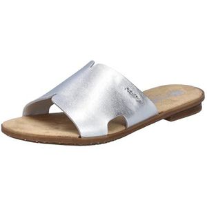 Rieker Dames 64282 slippers, Platina zilver, 43 EU