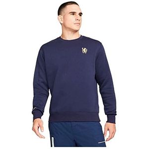 Nike CFC M NSW Club Crew BB Lange trui, Blackened Blue/Jersey Gold, L voor heren