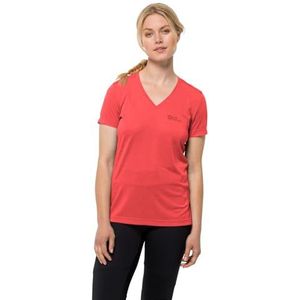 Jack Wolfskin Crosstrail T-shirt voor dames, rood, XL, Helder rood, XL