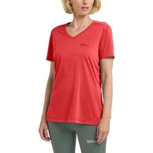 Jack Wolfskin Crosstrail T-shirt met korte mouwen voor dames, Helder rood, L