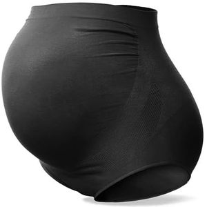 SUNNYBUY Zwangerschapsondergoed met hoge taille voor dames, naadloos, zacht hipster slipje over bult, Zwart, M