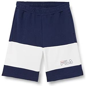 FILA Southport Blocked Shorts voor jongens, Medieval Blue-Bright Wit, 158/164 cm