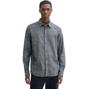 TOM TAILOR heren overhemd, 36699 - Navy Horizontale Structuur, XXL