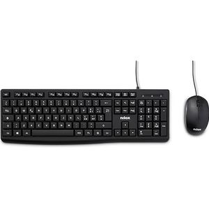 Nilox NXKMIT0012 USB-toetsenbord- en muisset, Italiaans toetsenbord, muis met optische sensor, 1200 dpi, compatibel met Windows, Linux, MAC