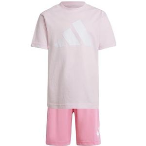 adidas Uniseks-Kind ESSENTIALS T-SHIRT SET, clear pink/white, 4-5 Years
