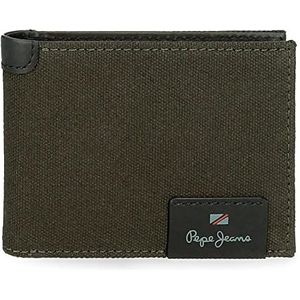 Pepe Jeans Hilltop horizontale portemonnee met portemonnee, groen, 11,5 x 8 x 1 cm, leer, Celeste Y Blanco, horizontale portemonnee met portemonnee