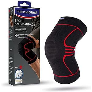 Hansaplast Sport kniebrace, kniebandage stabiliseert en ondersteunt het gewricht, bandage met patella-inzetstuk helpt de knieschijf te ontlasten, maat S/M