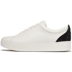 Fitflop Dames Rally Crystal-BACKTAB lederen Sneakers, zwart, 7 UK, Zwart, 41 EU