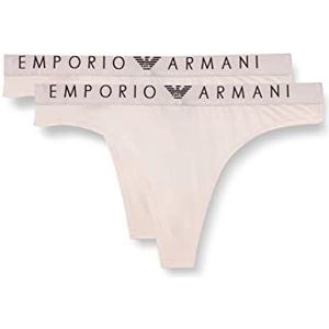 Emporio Armani Dames 2-Pack Thong, poederroze, XS