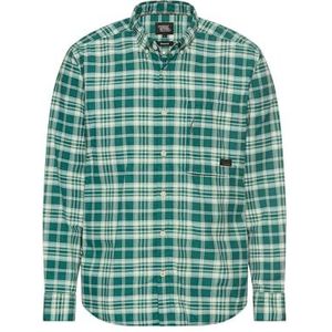 camel active - Lichtgewicht Geruit Overhemd - Dennengroen - Sneldrogende Functie