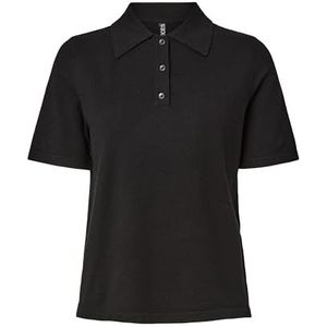 Pcorina Ss Polo Knit Pwp Bc, zwart, S