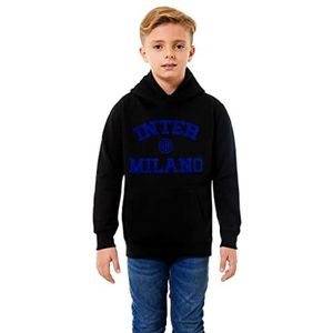 Inter Sweatshirt met capuchon voor kinderen en jongens, Zwart, 8 jaar