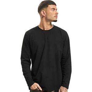 Urban Classics Heren Stretch Terry Longsleeve Shirt met lange mouwen, zwart, XL
