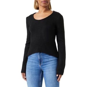 Trendyol Regular sweater voor dames, rechte lange mouwen, zwart, L