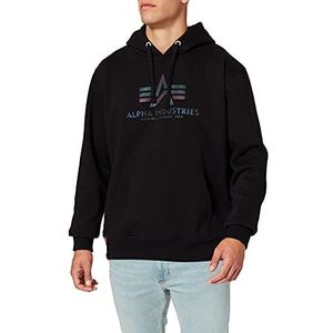 Alpha Industries Basic Hoody Regenboog Ref. Print Hooded Sweat voor Mannen Black