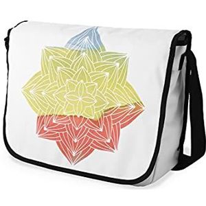 Bonamaison Digitaal bedrukte Messenger schooltas met zwarte riem voor studenten, crossbody tas, koerierstas, schoudertas voor kinderen, meisjes, jongens, maat: 29x36 cm