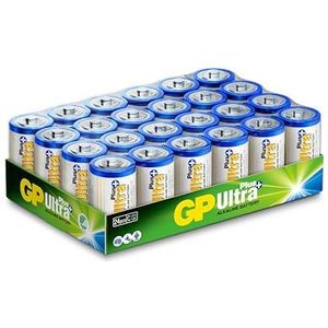 GP Ultra Plus batterijen C - 24 stuks | halve alkaline zaklamp 1,5 V / LR14 / mezzatorbatterij - lange levensduur