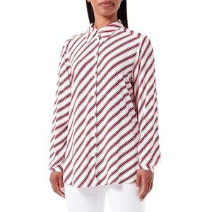 United Colors of Benetton dames overhemd, wit, crèmekleurig, rood, 70 V, XL
