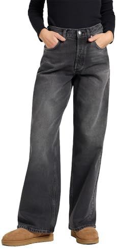 Lee - Damesjeans - Charred Black - Low Slung Slouch - Loose Fit - Wide Leg