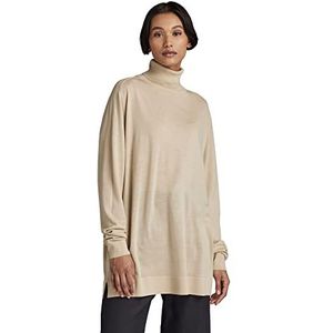 G-STAR RAW Dames Loose Turtle Knit Sweater, beige/kaki (Brown Rice B692-D309), XS