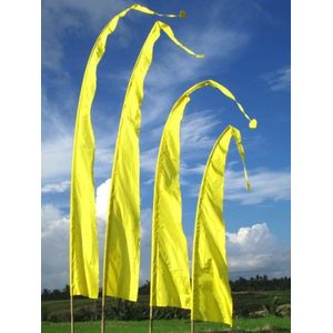 Bali-vlag, polyester, geel, 4 meter