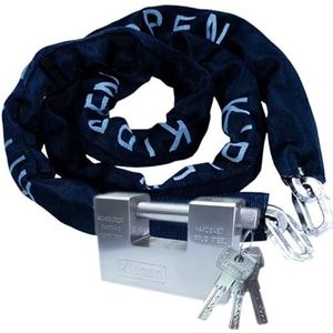 kippen 2011BX - Veiligheidsset voor auto, motorfiets en scooter, bestaande uit: ketting met diefstalbeveiliging afmeting 10 x 1200 mm + slot van cement tegen inbraak 90 mm.