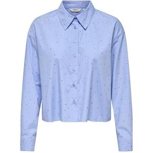 ONLY - Blouse - Lichtblauw - Klassieke Blouse - Lange Mouw