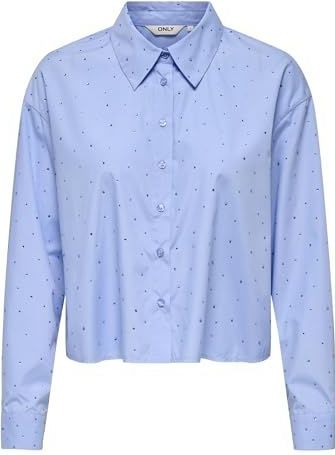 ONLY - Blouse - Lichtblauw - Klassieke Blouse - Lange Mouw