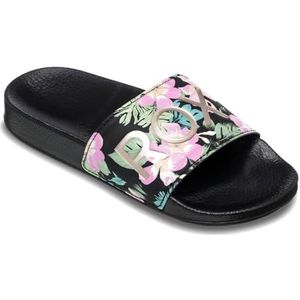 Roxy - Rg Slippy II - Sandaal - Zwart Roze Stencil