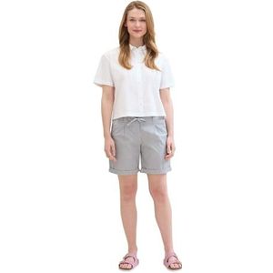 TOM TAILOR Dames chino bermuda shorts, 35456 - Delicate Navy White Streep, 42
