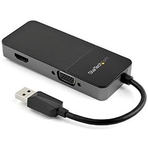 StarTech.com USB 3.0 naar HDMI en VGA-adapter - 4K/1080p USB Type-A Dual Monitor Multiport Converter - Externe Video Grafische kaart voor meerdere schermen - Multi Display USB-adapter (USB32HDVGA)