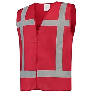 Tricorp 453004 Safety reflecterende strepen waarschuwingsvest, 100% polyester, 130 g/m², fluorrood, maat XXL