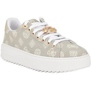 GUESS Denesa Sneaker voor dames, Taupe Wit 240, 9 UK