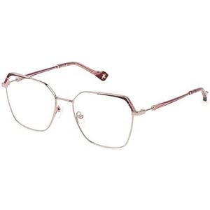 Yalea Zichtbril voor dames, Shiny Red Gold W/gekleurde onderdelen, 54/17/135