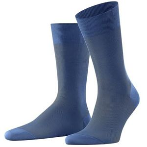 FALKE Fine Shadow herensokken, ademend katoen, versterkte herensokken, fijne platte naad voor drukvrije teen, geribbeld, business, dagelijks gebruik, 1 paar, Blauw (Sky Blue 6868) - milieuvriendelijk,